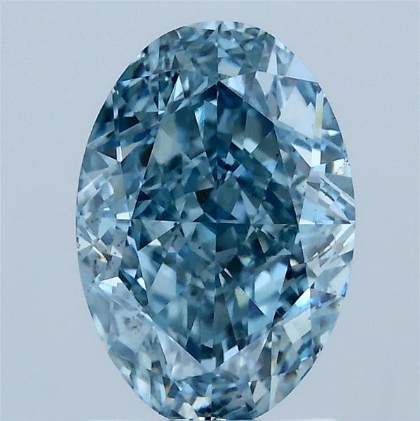 2.08ct Oval FANCY VIVID BLUE VS2 Lab Created Diamond