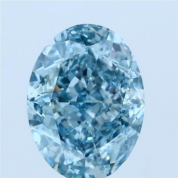 3.01ct Oval FANCY VIVID GREENISH BLUE VS1 Lab Created Diamond