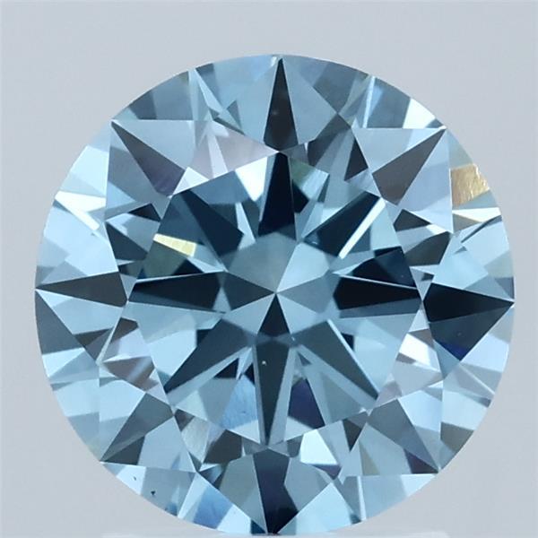 2ct Round FANCY VIVID BLUE VS1 Lab Created Diamond