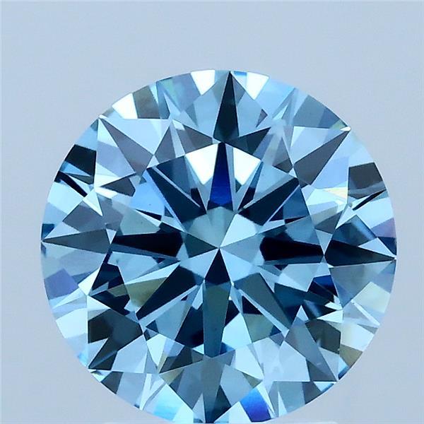 2.53ct Round FANCY VIVID BLUE VS1 Lab Created Diamond