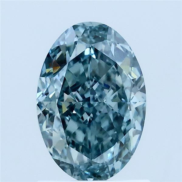 1.56ct Oval FANCY VIVID GREEN BLUE VVS2 Lab Created Diamond