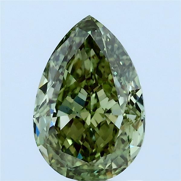 1.57ct Pear FANCY VIVID GREEN VS1 Lab Created Diamond