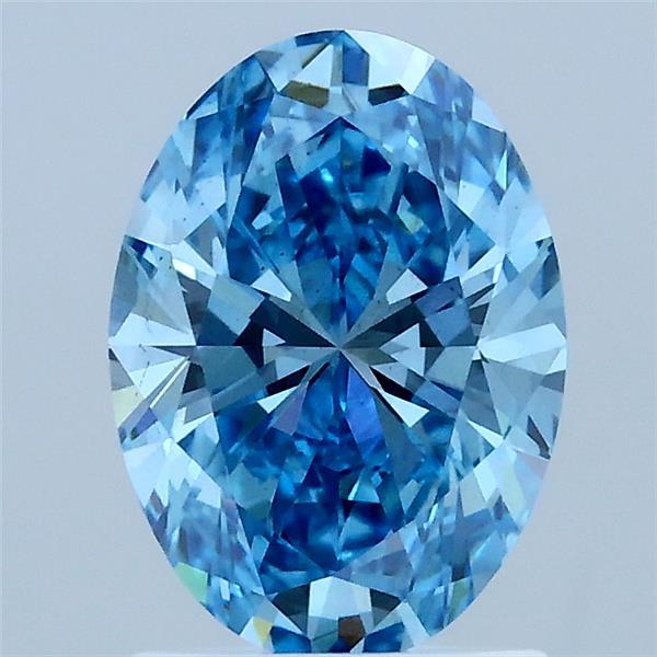 1.5ct Oval FANCY VIVID BLUE VS2 Lab Created Diamond