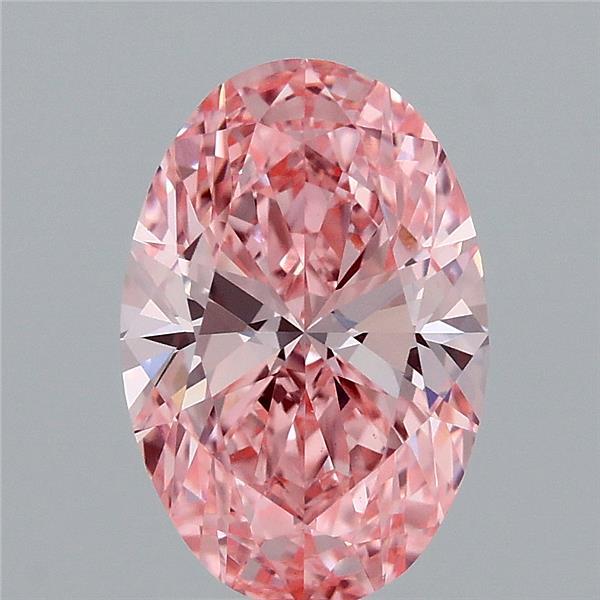2.01ct Oval FANCY VIVID PINK VVS2 Lab Created Diamond