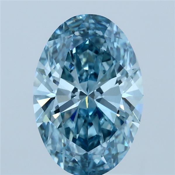2.33ct Oval FANCY VIVID BLUE VS2 Lab Created Diamond