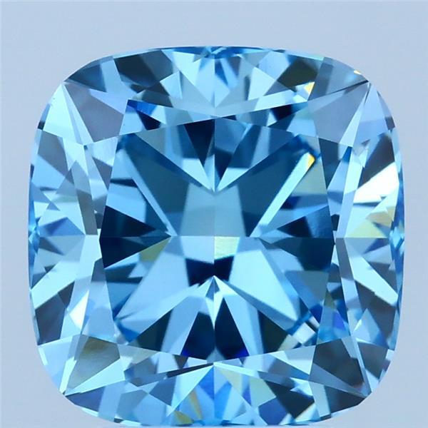 4.04ct Cushion FANCY VIVID BLUE VVS2 Lab Created Diamond