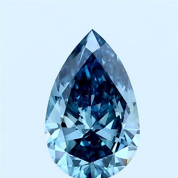 0.55ct Pear FANCY VIVID GREENISH BLUE VS1 Lab Created Diamond