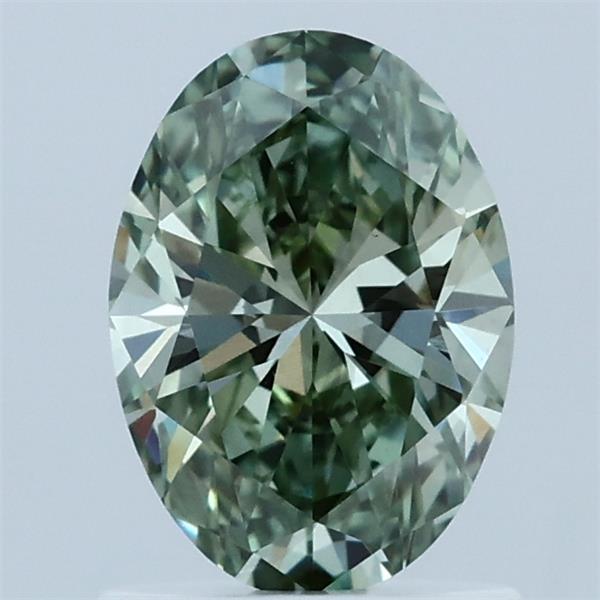 1.02ct Oval FANCY VIVID GREEN VS1 Lab Created Diamond