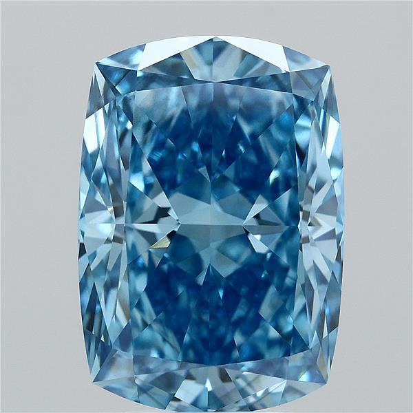 6.17ct Cushion FANCY VIVID BLUE VS1 Lab Created Diamond