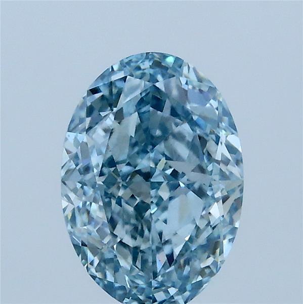 1.55ct Oval FANCY VIVID BLUE VS2 Lab Created Diamond