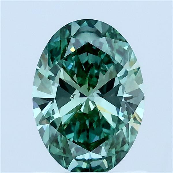 1ct Oval FANCY VIVID GREEN VS1 Lab Created Diamond