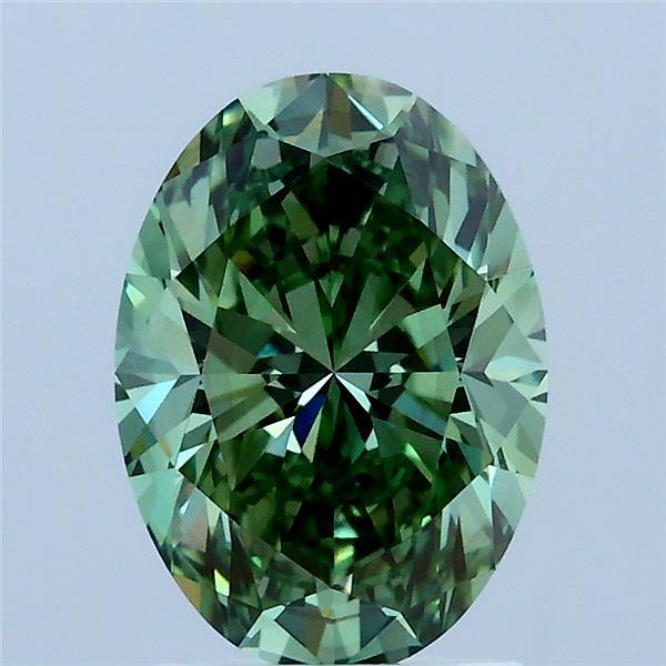 2ct Oval FANCY VIVID GREEN VS2 Lab Created Diamond