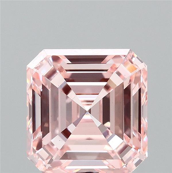 3.01ct Asscher FANCY INTENSE PINK VS1 Lab Created Diamond