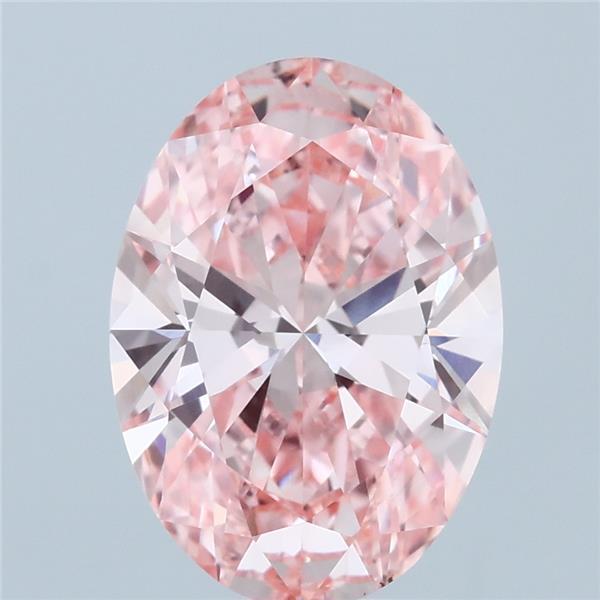 3.01ct Oval FANCY VIVID PINK VS1 Lab Created Diamond