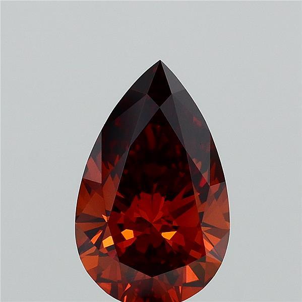 1.53ct Pear FANCY INTENSE BROWNISH ORANGE VS1 Lab Created Diamond