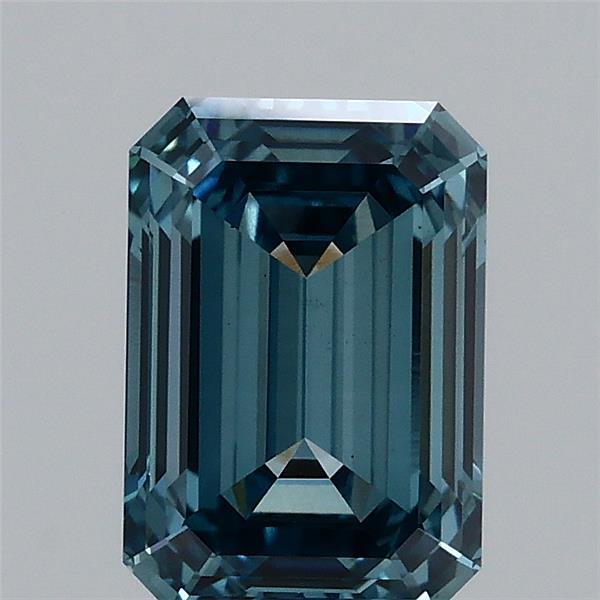 1.05ct Emerald FANCY VIVID BLUE VS1 Lab Created Diamond