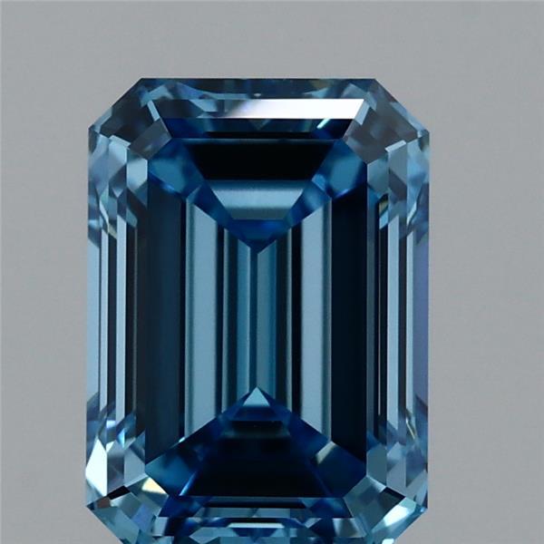 1.64ct Emerald FANCY VIVID BLUE VVS2 Lab Created Diamond