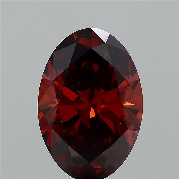2.91ct Oval FANCY INTENSE BROWNISH ORANGE VVS2 Lab Created Diamond