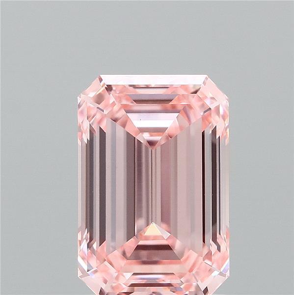1.51ct Emerald FANCY INTENSE PINK VVS2 Lab Created Diamond