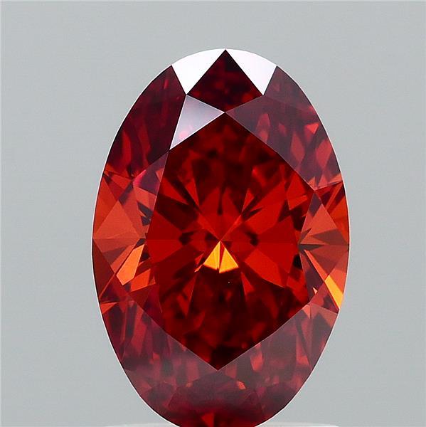 1.4ct Oval FANCY INTENSE BROWNISH ORANGE VS1 Lab Created Diamond
