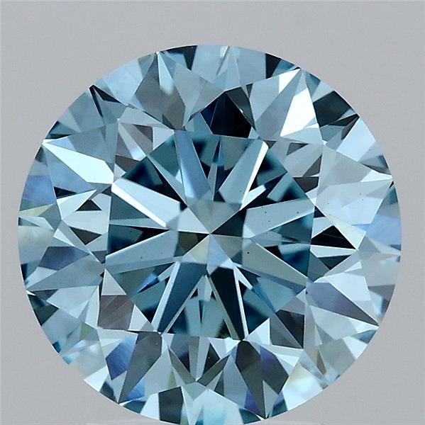 3ct Round FANCY VIVID BLUE VS1 Lab Created Diamond
