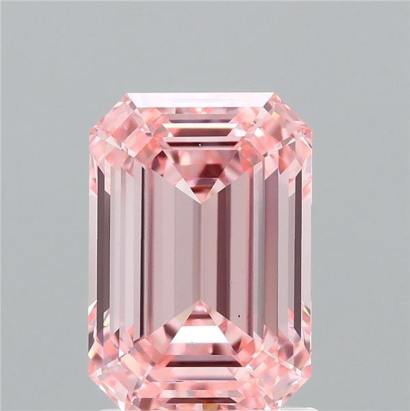 2.02ct Emerald FANCY INTENSE PINK VS1 Lab Created Diamond