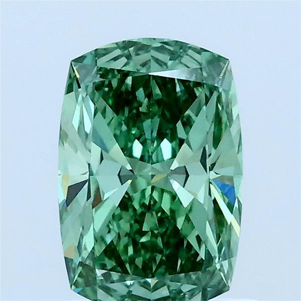 1ct Cushion FANCY VIVID GREEN VS1 Lab Created Diamond