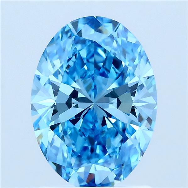 1.52ct Oval FANCY VIVID BLUE VVS2 Lab Created Diamond