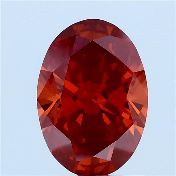 1.07ct Oval FANCY VIVID PINKISH ORANGE VVS2 Lab Created Diamond