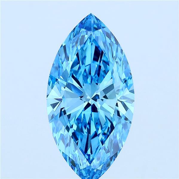 3.02ct Marquise FANCY VIVID BLUE VS1 Lab Created Diamond