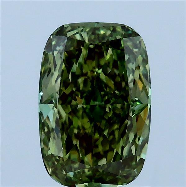 1.53ct Cushion FANCY VIVID GREEN VS1 Lab Created Diamond