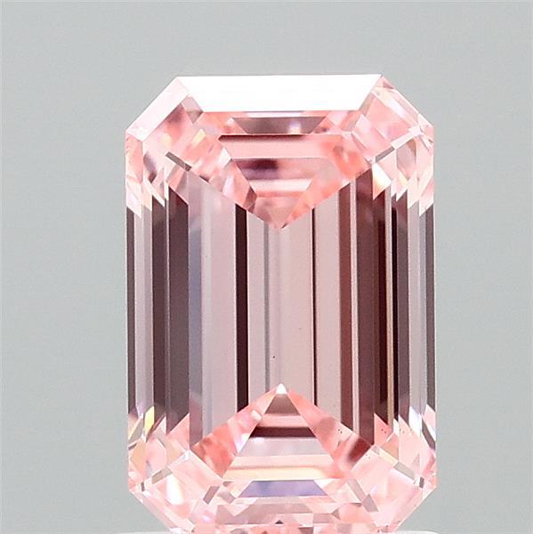 1.52ct Emerald FANCY VIVID PINK VS1 Lab Created Diamond