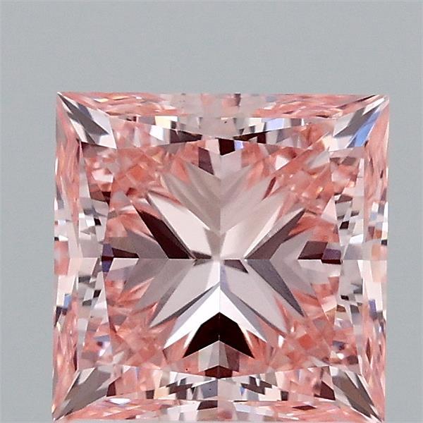 2.01ct Princess FANCY VIVID PINK VS1 Lab Created Diamond