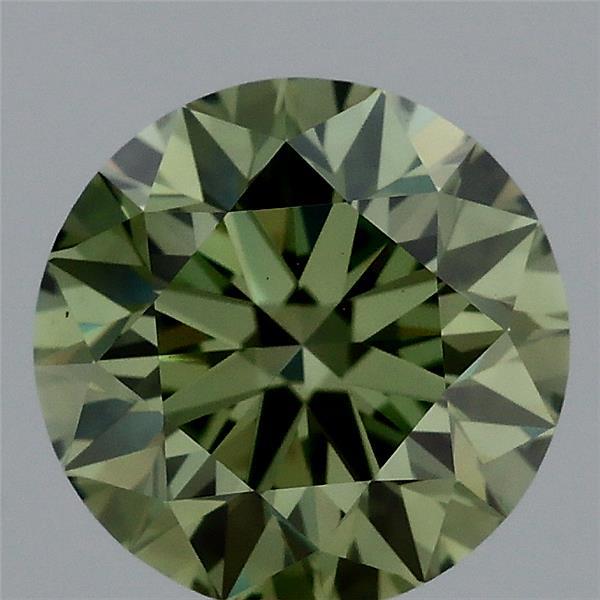 1.28ct Round FANCY VIVID GREEN VVS2 Lab Created Diamond