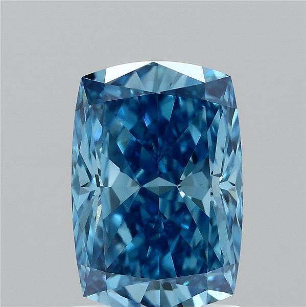 1.57ct Cushion FANCY VIVID BLUE VVS2 Lab Created Diamond