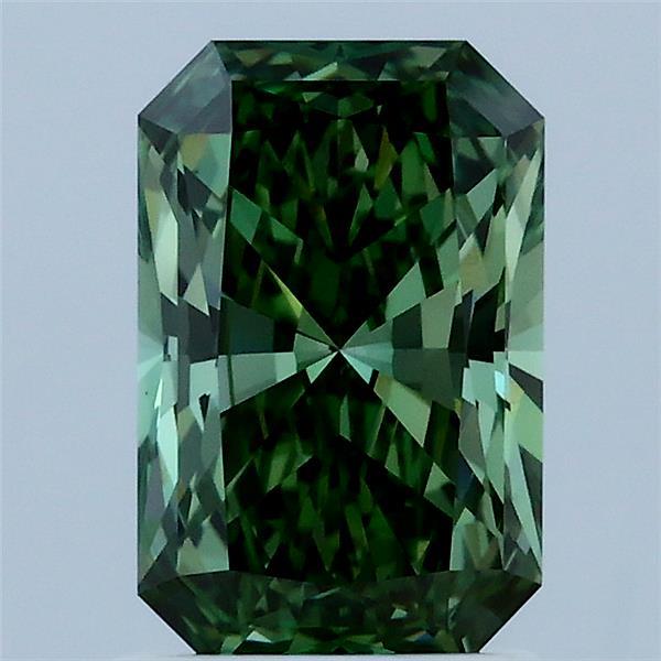 1.42ct Radiant FANCY VIVID GREEN VS1 Lab Created Diamond