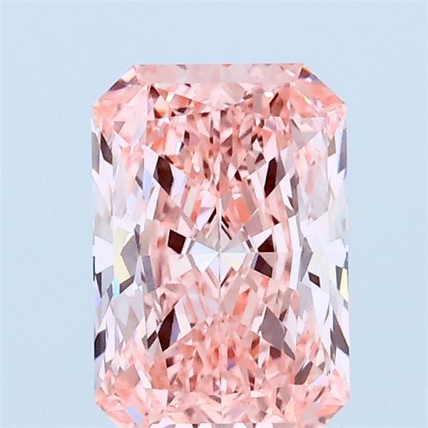1.04ct Radiant FANCY VIVID PINK VVS2 Lab Created Diamond
