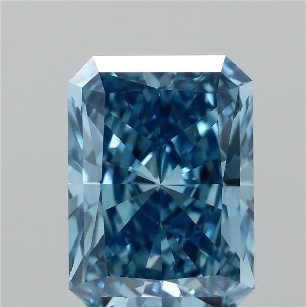 2ct Radiant FANCY VIVID BLUE VVS2 Lab Created Diamond