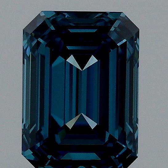 0.9ct Emerald FANCY VIVID BLUE VVS1 Lab Created Diamond