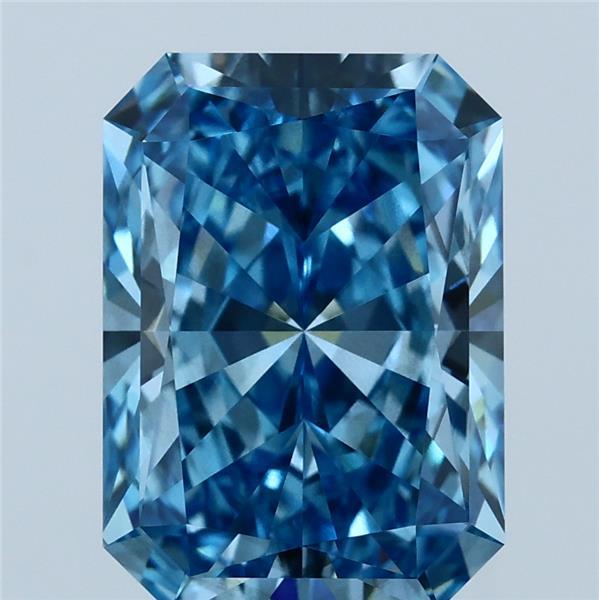 4.07ct Radiant FANCY VIVID BLUE VS2 Lab Created Diamond