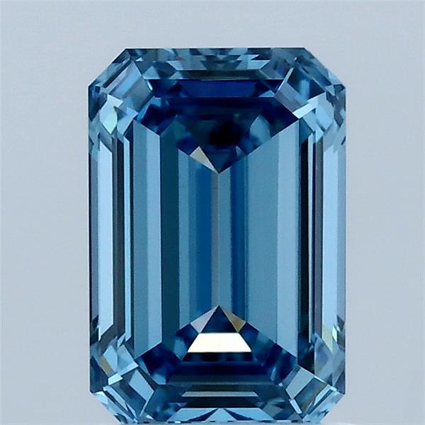 1.57ct Emerald FANCY VIVID BLUE VS1 Lab Created Diamond