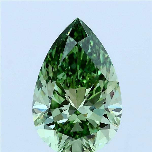 2.03ct Pear FANCY VIVID GREEN VS1 Lab Created Diamond