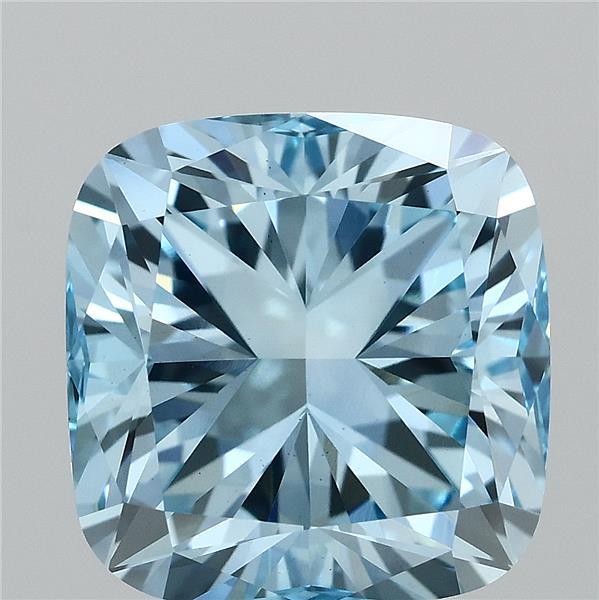 3.04ct Cushion FANCY VIVID BLUE VS1 Lab Created Diamond