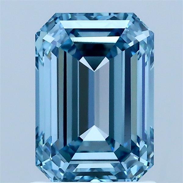 1.6ct Emerald FANCY VIVID BLUE VVS2 Lab Created Diamond