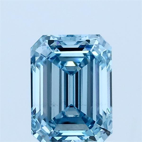 1.06ct Emerald FANCY VIVID BLUE VS2 Lab Created Diamond