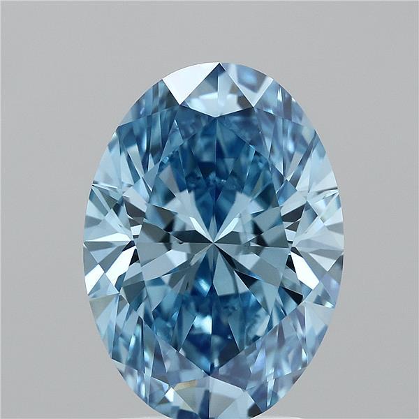 2.86ct Oval FANCY VIVID BLUE VVS2 Lab Created Diamond