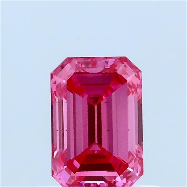 0.7ct Emerald FANCY VIVID PINK VS2 Lab Created Diamond