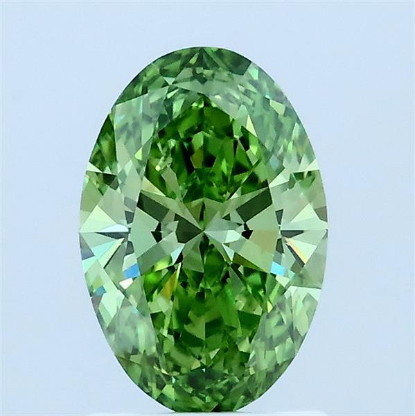 1.03ct Oval FANCY VIVID GREEN VS1 Lab Created Diamond