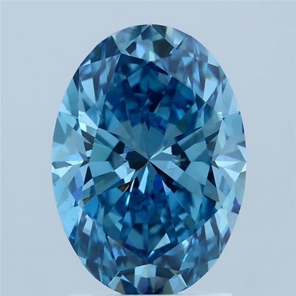 2ct Oval FANCY VIVID BLUE VS1 Lab Created Diamond