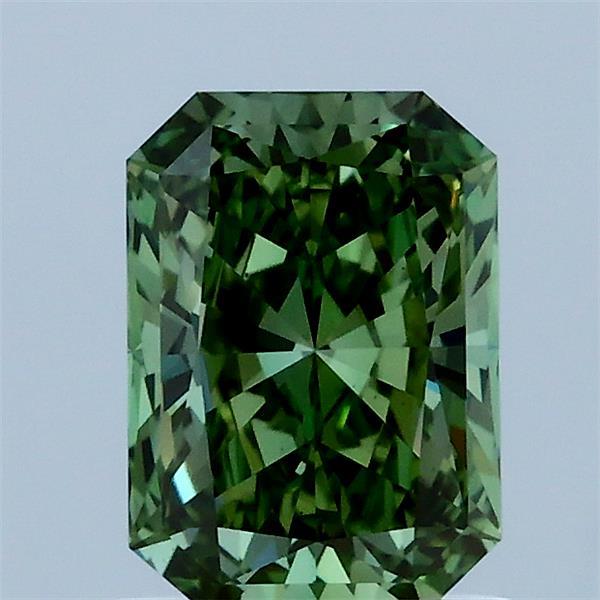 1.08ct Radiant FANCY VIVID GREEN VS1 Lab Created Diamond
